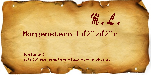 Morgenstern Lázár névjegykártya